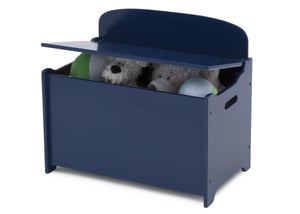 Delta Children Deep Blue (295C) MySize Deluxe Toy Box, Left Silo View with Lid Open 19