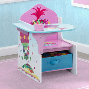 Delta Children Trolls World Tour (1177) Chair Desk with Storage Bin, Hangtag View 1