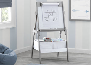 Delta Children Grey (026) Classic Kids Whiteboard/Dry Erase Easel with Paper Roll and Storage Hangtag View 2