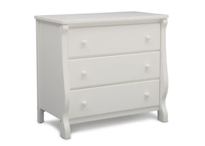 Delta Children White (100) Universal 3 Drawer Dresser Right Silo View 10