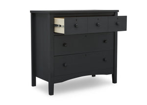 Delta Children Textured Midnight Grey (1347) Farmhouse 3 Drawer Dresser with Changing Top 28