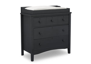 Delta Children Textured Midnight Grey (1347) Farmhouse 3 Drawer Dresser with Changing Top, Right Silo View 27