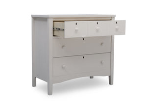 Delta Children Textured White (1349) Farmhouse 3 Drawer Dresser with Changing Top 7