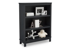 Delta Children Textured Midnight Grey (1347) Farmhouse Bookcase/Hutch, Right Silo View with Props 4