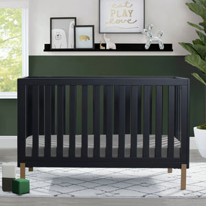 Hendrix 4-in-1 Convertible Crib Midnight Grey with Metal (1361) 50