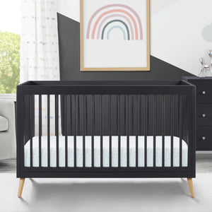 Jordan 4-In-1 Convertible Crib Midnight Grey with Natural (1372) 40