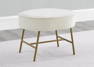 Ella Ottoman with LiveSmart Evolve Fabric Ivory with Melted Bronze (789) 0