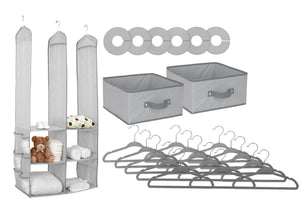 Delta Children Dove Grey (058) 48-Piece Nursery Storage Set (SS2056), Silo, a2a 9