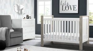 Miles 4in1 Nursery Set Bianca White w Limestone 21